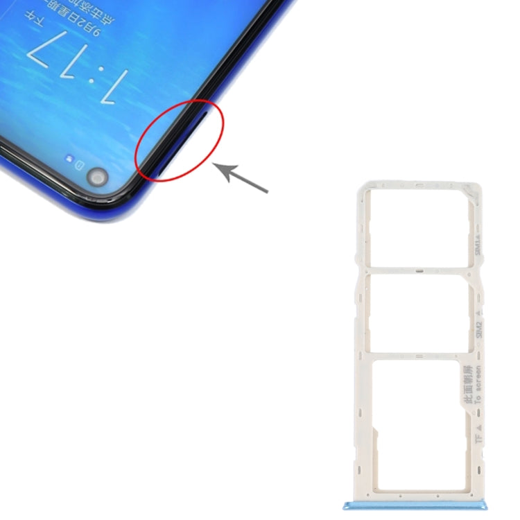 For OPPO A16K SIM Card Tray + SIM Card Tray + Micro SD Card Tray (Blue) - Card Socket by PMc TechLife | Online Shopping South Africa | PMc TechLife | Buy Now Pay Later Mobicred