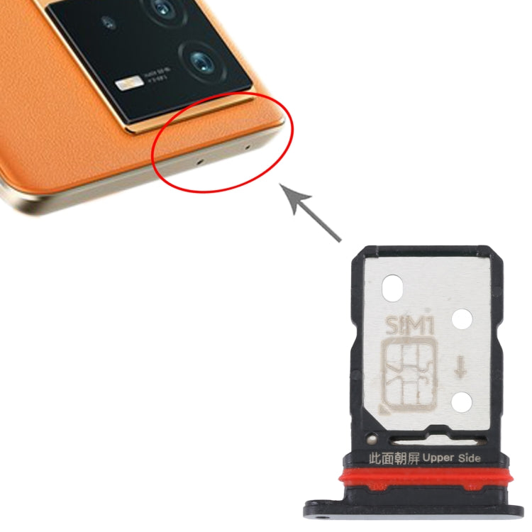 For vivo iQOO Neo6 SIM Card Tray + SIM Card Tray (Black) - Card Socket by PMc TechLife | Online Shopping South Africa | PMc TechLife | Buy Now Pay Later Mobicred