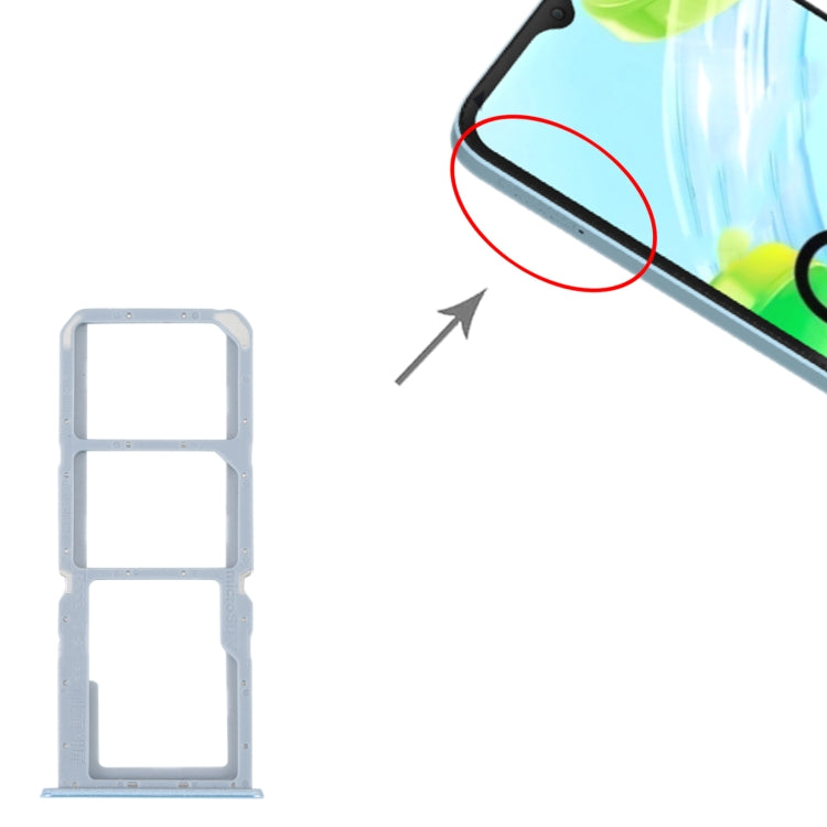 For Realme C30 SIM Card Tray + SIM Card Tray + Micro SD Card Tray (Blue) - Card Socket by PMc TechLife | Online Shopping South Africa | PMc TechLife | Buy Now Pay Later Mobicred