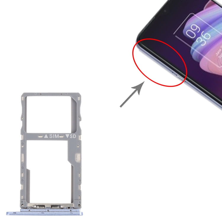 For TCL 10 SE T766H Original SIM Card Tray + SIM / Micro SD Card Tray(Purple) - For TCL by PMC TechLife | Online Shopping South Africa | PMC TechLife | Buy Now Pay Later Mobicred