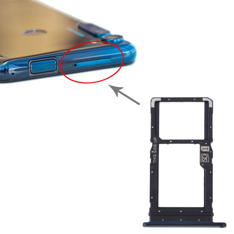 For Motorola Moto One Fusion Plus Original SIM Card Tray + Micro SD Card Tray (Blue) - Card Socket by PMC TechLife | Online Shopping South Africa | PMC TechLife