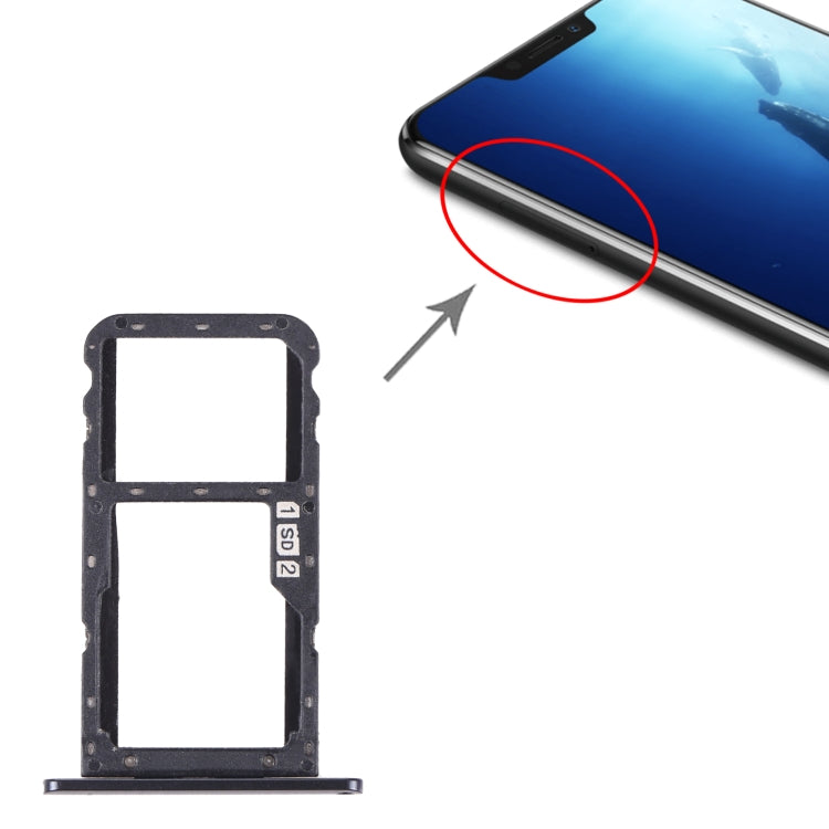 For Lenovo Z5 L78011 SIM Card Tray + SIM Card Tray / Micro SD Card Tray (Grey) - Others by PMC TechLife | Online Shopping South Africa | PMC TechLife