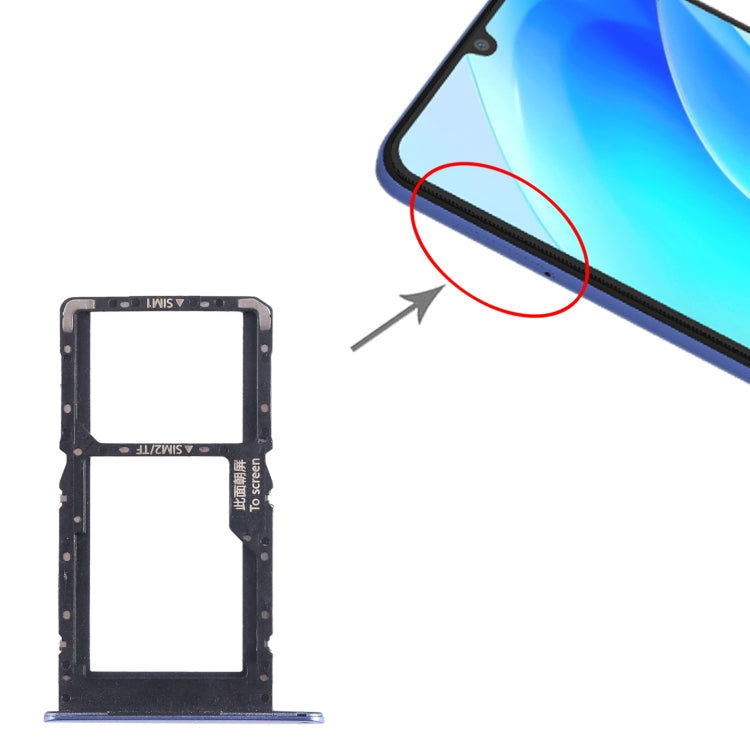 For Huawei nova Y70 Plus SIM + SIM / Micro SD Card Tray (Blue) - Card Socket by PMc TechLife | Online Shopping South Africa | PMc TechLife | Buy Now Pay Later Mobicred