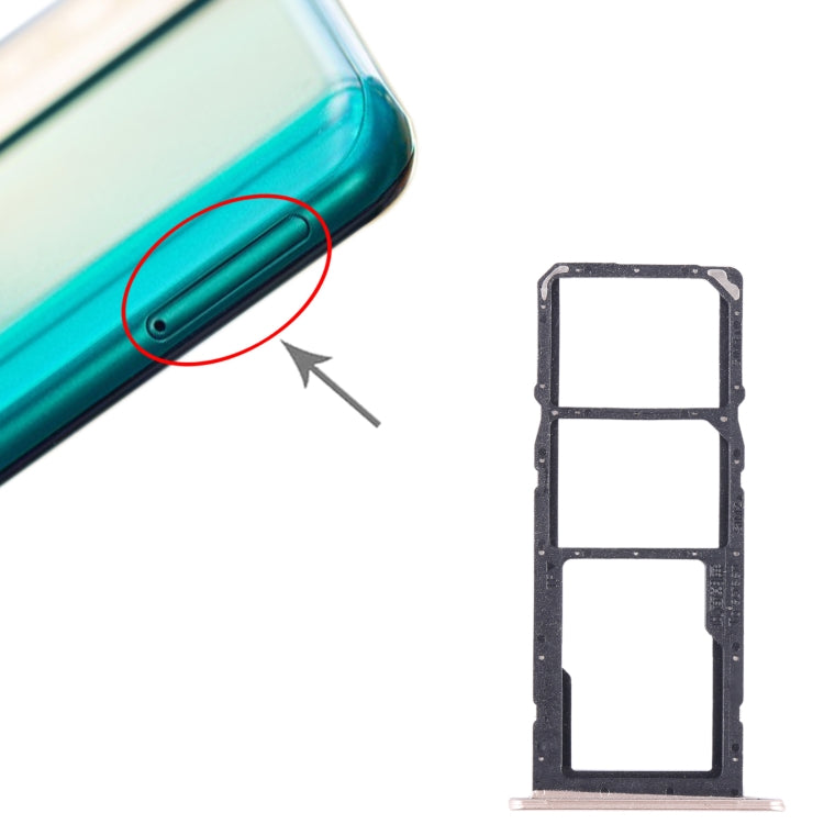 For Honor 10X Lite SIM + SIM + Micro SD Card Tray (Gold) - Card Socket by PMc TechLife | Online Shopping South Africa | PMc TechLife | Buy Now Pay Later Mobicred