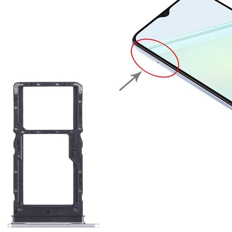 For Honor Play6C SIM + SIM / Micro SD Card Tray (Silver) - Card Socket by PMc TechLife | Online Shopping South Africa | PMc TechLife | Buy Now Pay Later Mobicred