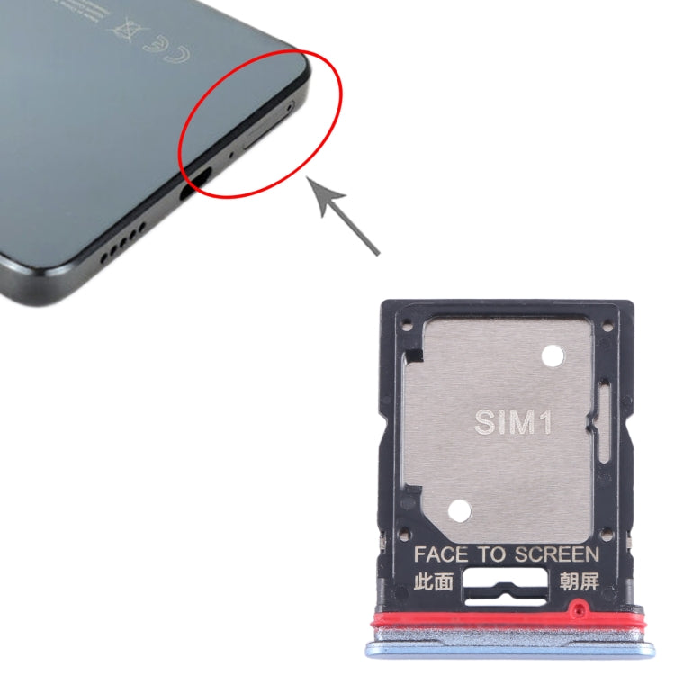 For Xiaomi Redmi K50i SIM Card Tray + SIM Card Tray / Micro SD Card Tray (Blue) - Card Tray by PMC TechLife | Online Shopping South Africa | PMC TechLife