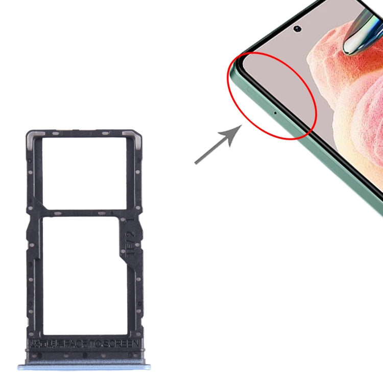 For Xiaomi Redmi 12 4G SIM Card Tray + SIM Card Tray / Micro SD Card Tray (Blue) - Card Tray by PMC TechLife | Online Shopping South Africa | PMC TechLife
