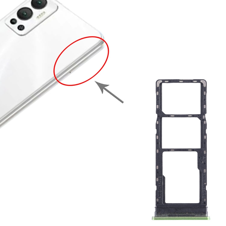 For Infinix Hot 12 X6817 SIM Card Tray + SIM Card Tray + Micro SD Card Tray (Green) - Card Tray by PMC TechLife | Online Shopping South Africa | PMC TechLife