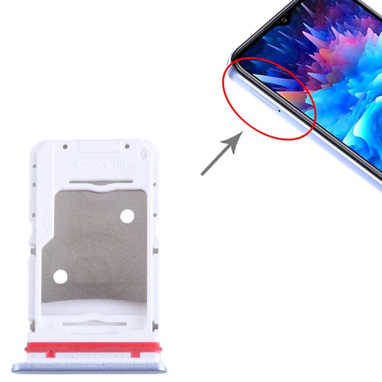 For Infinix Hot 20 5G X666 SIM Card Tray + SIM Card Tray + Micro SD Card Tray (Blue) - Card Tray by PMC TechLife | Online Shopping South Africa | PMC TechLife