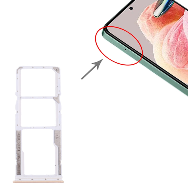 For Xiaomi Redmi Note 12 4G SIM Card Tray + SIM Card Tray + Micro SD Card Tray (Pink) - Card Tray by PMC TechLife | Online Shopping South Africa | PMC TechLife