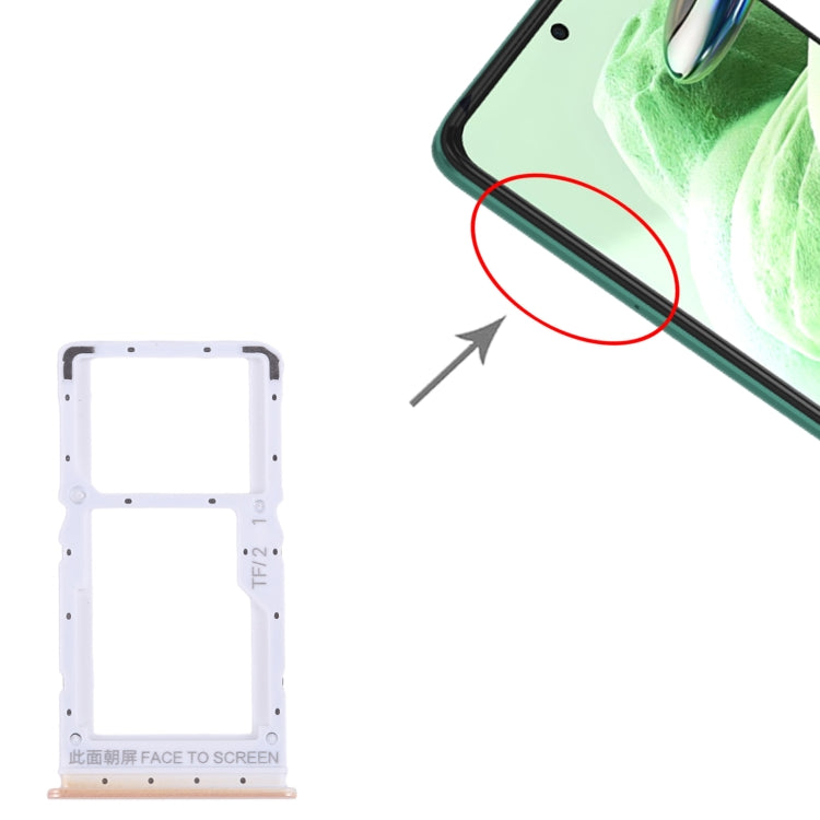 For Xiaomi Redmi Note 12 5G SIM Card Tray + SIM / Micro SD Card Tray (Pink) - Card Tray by PMC TechLife | Online Shopping South Africa | PMC TechLife