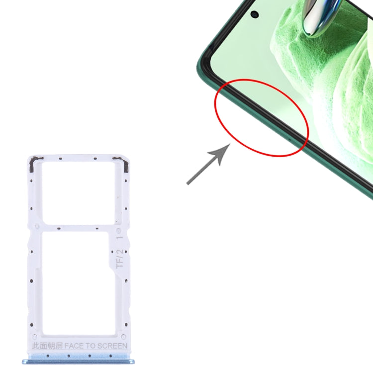 For Xiaomi Redmi Note 12 5G SIM Card Tray + SIM / Micro SD Card Tray (Blue) - Card Tray by PMC TechLife | Online Shopping South Africa | PMC TechLife