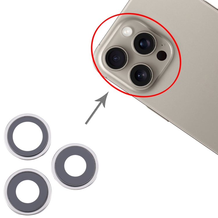 For iPhone 16 Pro 3pcs/Set Camera Lens Cover (Silver) - by PMC Jewellery | Online Shopping South Africa | PMC Jewellery | Buy Now Pay Later Mobicred
