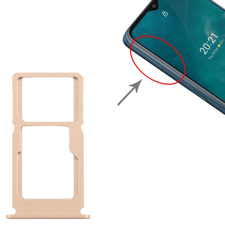 For Nokia G50 Original SIM Card Tray + SIM Card Tray / Micro SD Card Tray (Gold) - Card Tray by PMc TechLife | Online Shopping South Africa | PMc TechLife | Buy Now Pay Later Mobicred
