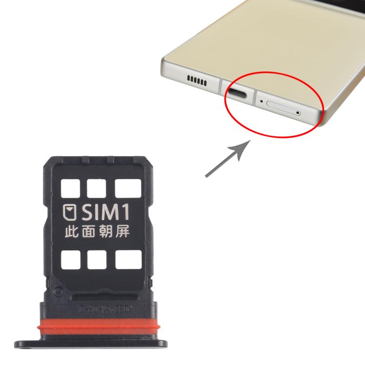 For ZTE nubia Z70 Ultra NX733J NX736J SIM + SIM Card Tray (Black) - For ZTE by PMc TechLife | Online Shopping South Africa | PMc TechLife | Buy Now Pay Later Mobicred