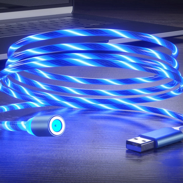 USB to 8 Pin Magnetic Suction Colorful Streamer Mobile Phone Charging Cable, Length: 1m(Blue Light) - free shipping - PMC Jewellery - Order now!