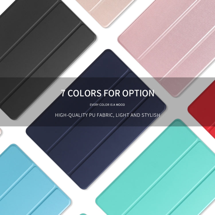 Three-folding Surface PU Leather TPU Matte Soft Bottom Case with Holder & Sleep / Wake-up Function For iPad 10.2 2021 / 2020 / 2019 / iPad Pro 10.5 inch(Sky blue) - iPad 10.2 Cases by PMC TechLife | Online Shopping South Africa | PMC TechLife