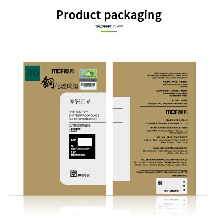 For Xiaomi Redmi Note 9/10X 4G MOFI 9H 3D Explosion-proof Curved Screen Tempered Glass Film(Black) - free shipping - PMC TechLife - Order now!