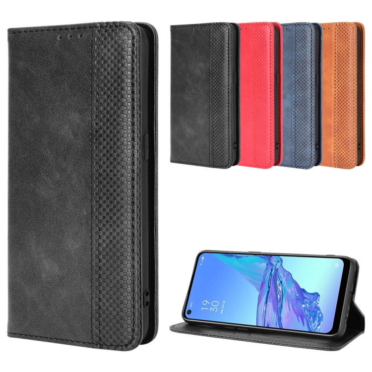 For OPPO A53 2020 / A53S 2020 / A33 Magnetic Buckle Retro Crazy Horse Texture Horizontal Flip Leather Case with Holder & Card Slots & Photo Frame(Red) - OPPO Cases by PMC TechLife | Online Shopping South Africa | PMC TechLife | Buy Now Pay Later Mobicred