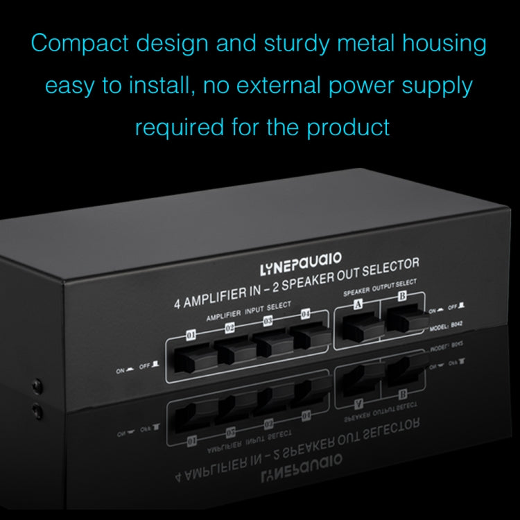 4 Input 2 Output Power Amplifier And Speaker Switcher Speaker Switch Splitter Comparator 300W Per Channel Without Loss Of Sound Quality - by PMC Jewellery | Online Shopping South Africa | PMC Jewellery | Buy Now Pay Later Mobicred