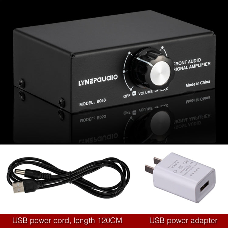 B053 Front Stereo Sound Amplifier Headphone Speaker Amplifier Booster with Volume Adjustment, 2-Way Mixer, USB 5V Power Supply, US Plug - by PMC Jewellery | Online Shopping South Africa | PMC Jewellery | Buy Now Pay Later Mobicred