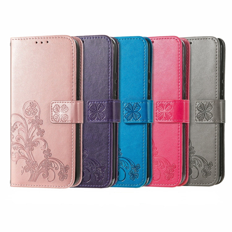 For Doogee X96 Pro Four-leaf Clasp Embossed Buckle Mobile Phone Protection Leather Case with Lanyard & Card Slot & Wallet & Bracket Function(Rose Gold) - More Brand by PMC TechLife | Online Shopping South Africa | PMC TechLife | Buy Now Pay Later Mobicred