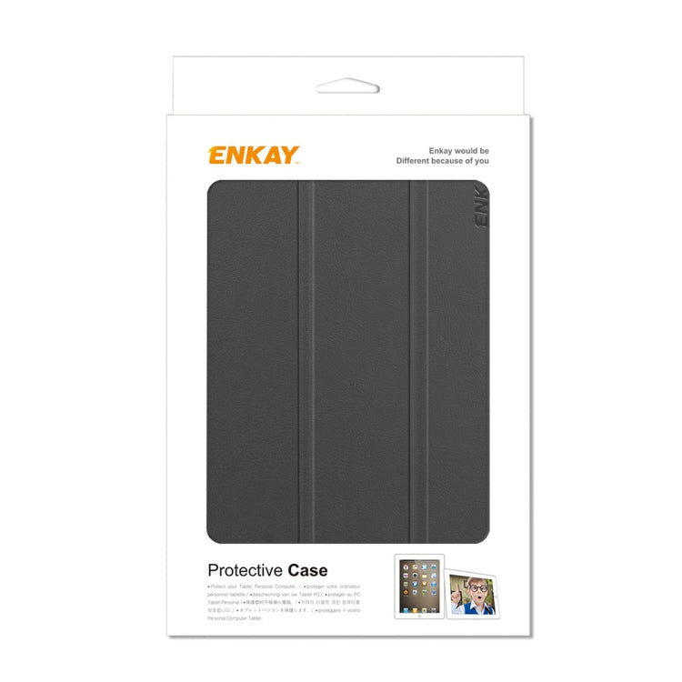For Lenovo Tab M8 1/2/3 ENKAY Custer Texture Horizontal Flip PU+PC Leather Case with Three-folding Holder(Dark Green) - Lenovo by ENKAY | Online Shopping South Africa | PMC TechLife | Buy Now Pay Later Mobicred