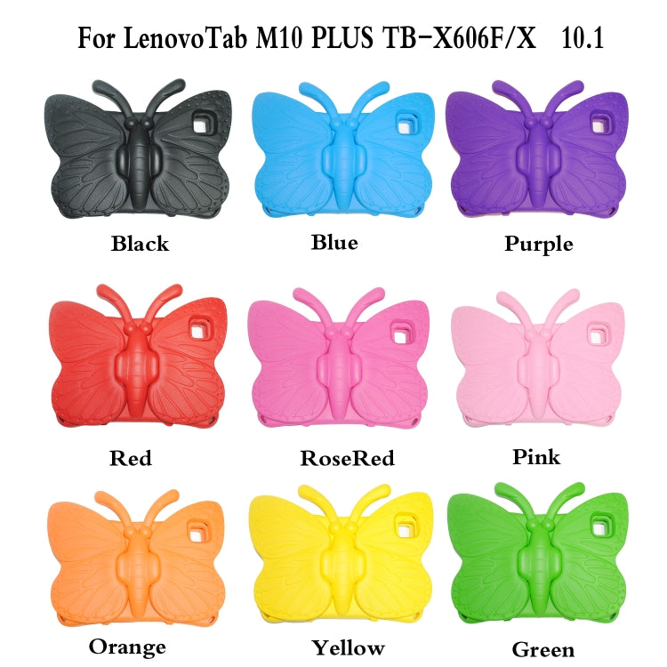 For Lenovo Tab M10 Plus TB-X606F/X 10.1 Butterfly Bracket Style EVA Children Falling Proof Cover Protective Case(Black) - Lenovo by PMC TechLife | Online Shopping South Africa | PMC TechLife | Buy Now Pay Later Mobicred