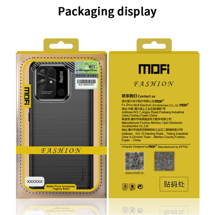 For Xiaomi Redmi 10C MOFI Gentleness Brushed Carbon Fiber Soft TPU Case(Gray) - Xiaomi Cases by MOFI | Online Shopping South Africa | PMC TechLife | Buy Now Pay Later Mobicred