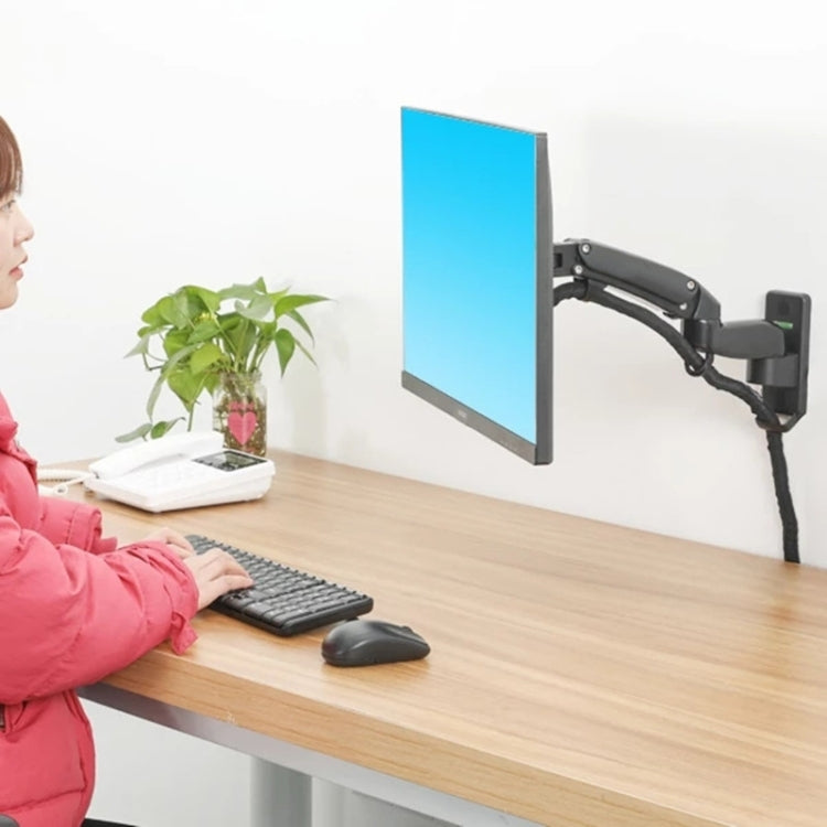 F150 Full Motion Monitor Wall Mount TV Wall Bracket with Adjustable Gas Spring Arm for 17-27 inch LED LCD Monitor - Laptop Stand by PMC Jewellery | Online Shopping South Africa | PMC Jewellery | Buy Now Pay Later Mobicred