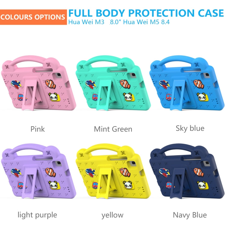 For Huawei MediaPad M5 8.4 Handle Kickstand Children EVA Shockproof Tablet Case(Yellow) - Huawei by PMC TechLife | Online Shopping South Africa | PMC TechLife | Buy Now Pay Later Mobicred