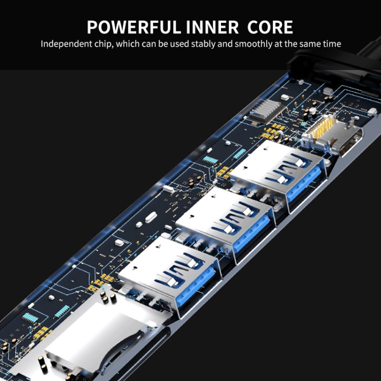 ENKAY Hat-Prince 7 in 1 Type-C to 4K HDMI Docking Station Adapter PD Quick Charge Hub SD/TF Card Reader - free shipping - PMC Jewellery - Order now!