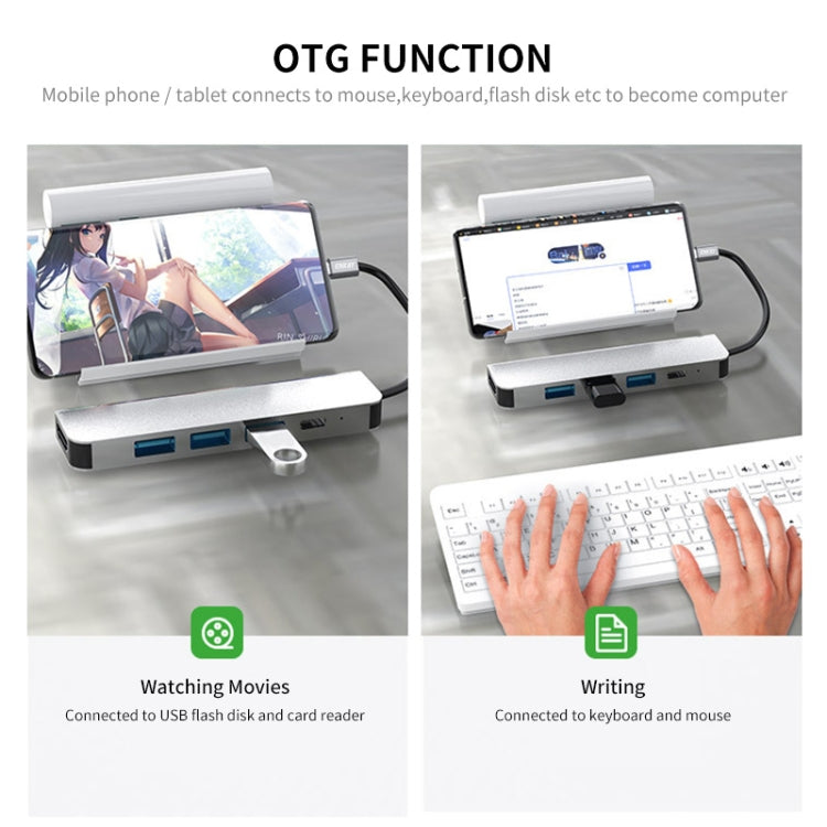 ENKAY Hat-Prince 5 in 1 Type-C Hub 4K HDMI Converter Docking Station USB 3.0 Adapter - free shipping - PMC Jewellery - Order now!