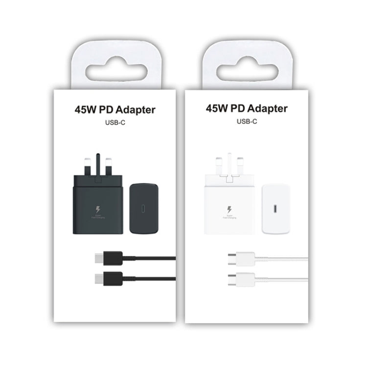 M135 45W USB-C / Type-C Port Fast Charger with 5A Type-C to Type-C Cable, UK Plug(Black) - USB Charger by PMC TechLife | Online Shopping South Africa | PMC TechLife | Buy Now Pay Later Mobicred
