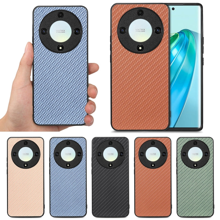 For Honor X9A Carbon Fiber Texture Leather Back Cover Phone Case(Blue) - Honor Cases by PMC TechLife | Online Shopping South Africa | PMC TechLife