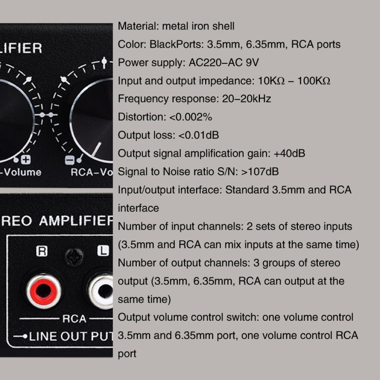 B022 Pre-Stereo Signal Amplifier Volume Booster Headphones Active Speaker Preamp Audio Amplifier - by PMC TechLife | Online Shopping South Africa | PMC TechLife | Buy Now Pay Later Mobicred