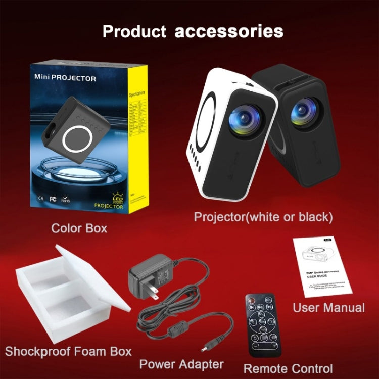 YT300 Home Multimedia Mini Remote Projector Support Mobile Phone(AU Plug Black) - Mini Projector by PMC TechLife | Online Shopping South Africa | PMC TechLife | Buy Now Pay Later Mobicred