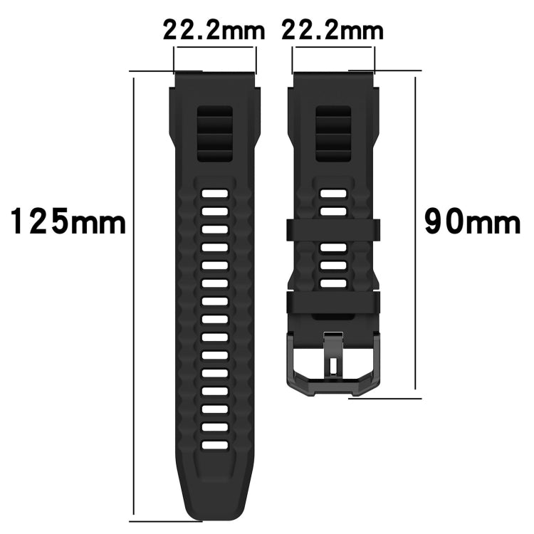 For Amazfit T-Rex Ultra Silicone Sports Watch Band(Black) - Watch Bands by PMC TechLife | Online Shopping South Africa | PMC TechLife