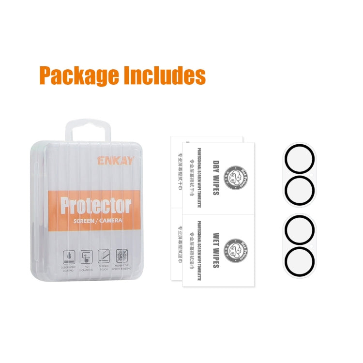 For iPhone 16 / 16 Plus 2pcs ENKAY Hat-Prince 9H Rear Camera Lens Tempered Glass Film - iPhone 16 Plus Tempered Glass by ENKAY | Online Shopping South Africa | PMC TechLife | Buy Now Pay Later Mobicred