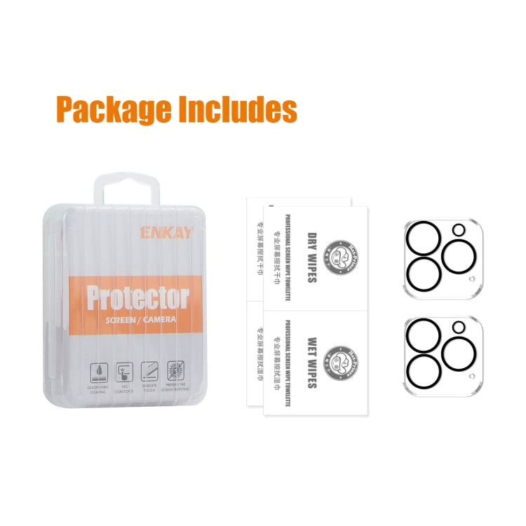 For iPhone 16 Pro / 16 Pro Max 2pcs ENKAY Hat-Prince 9H Rear Camera Lens Tempered Glass Film - iPhone 16 Pro Max Tempered Glass by ENKAY | Online Shopping South Africa | PMC TechLife | Buy Now Pay Later Mobicred