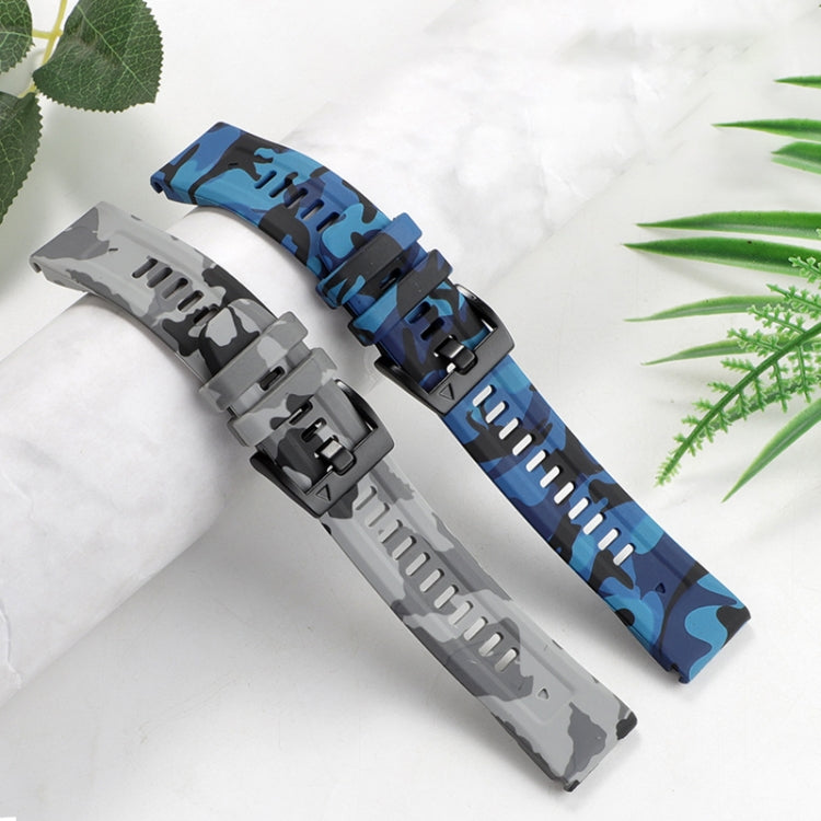 For Garmin Approach S62 22mm Camouflage Silicone Watch Band(Camouflage Blue) - Watch Bands by PMC TechLife | Online Shopping South Africa | PMC TechLife