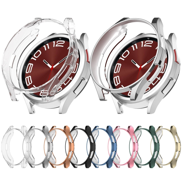 For Samsung Galaxy Watch6 Classic 43mm Electroplated TPU Half Pack Hollow Watch Protective Case(Rose Gold) - Watch Cases by PMC TechLife | Online Shopping South Africa | PMC TechLife