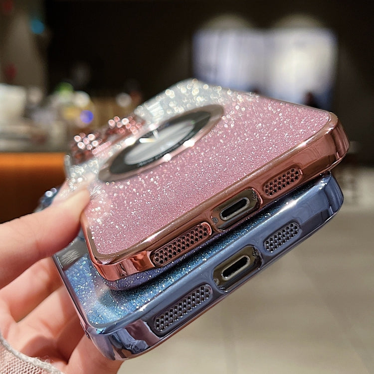 For iPhone 12 Pro Max Gradient Glitter Electroplating MagSafe TPU Phone Case(Blue) - free shipping - PMC TechLife - Order now!