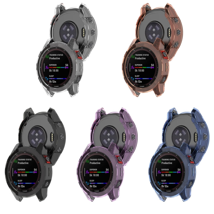 For Garmin Epix Pro 42mm Half-Package TPU Watch Protective Case(Transparent Black) - Watch Cases by PMC TechLife | Online Shopping South Africa | PMC TechLife | Buy Now Pay Later Mobicred