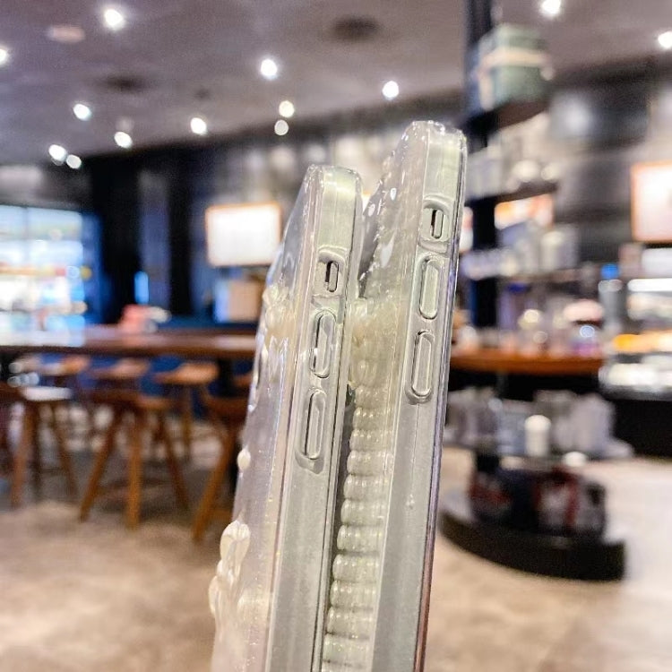 For iPhone 16 Pro Pearl Bow Glitter Epoxy TPU Phone Case(Three Knots) - iPhone 16 Pro Cases by PMC TechLife | Online Shopping South Africa | PMC TechLife | Buy Now Pay Later Mobicred