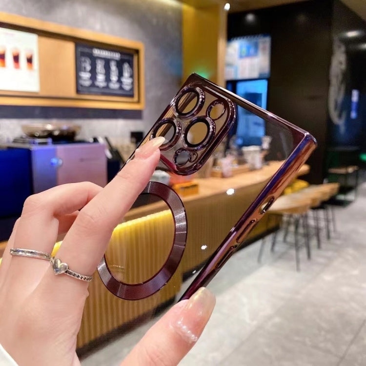 For iPhone 14 Plus Square Magsafe Electroplating TPU Phone Case(Purple) - iPhone 14 Plus Cases by PMC TechLife | Online Shopping South Africa | PMC TechLife