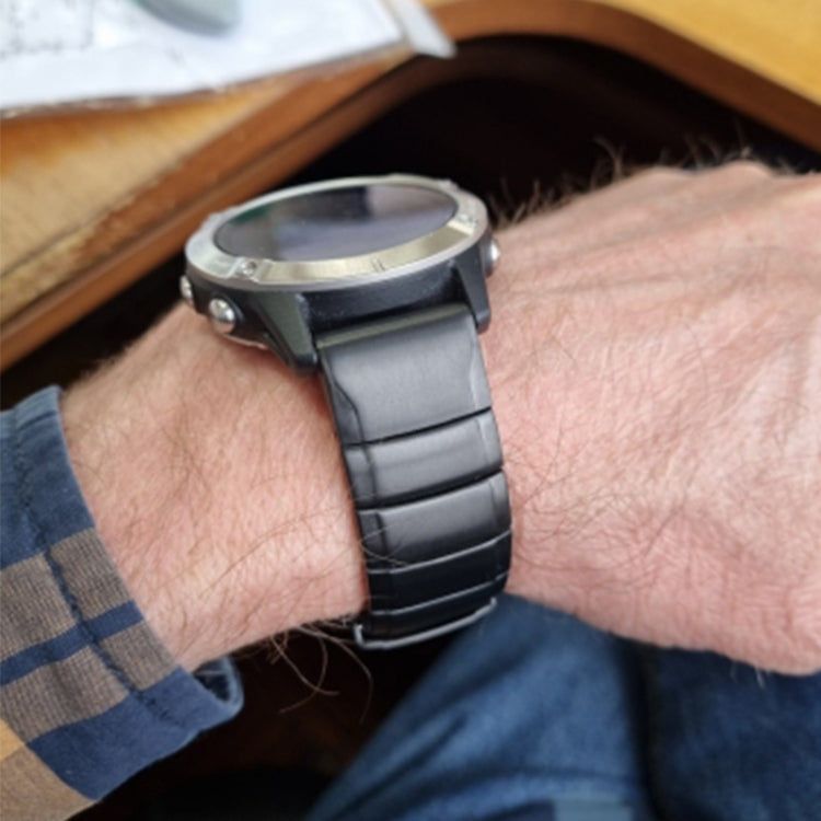 For Garmin Descent G1 22mm Titanium Alloy Quick Release Watch Band(Black) - Watch Bands by PMC TechLife | Online Shopping South Africa | PMC TechLife
