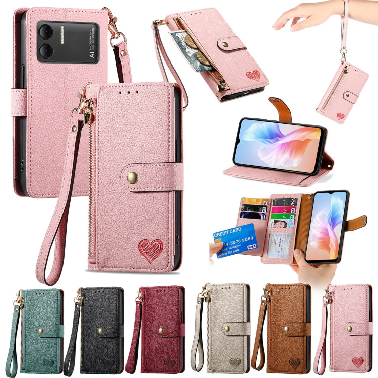For DOOGEE X98 Pro / X98 Love Zipper Lanyard Leather Phone Case(White) - Doogee Cases by PMC TechLife | Online Shopping South Africa | PMC TechLife | Buy Now Pay Later Mobicred