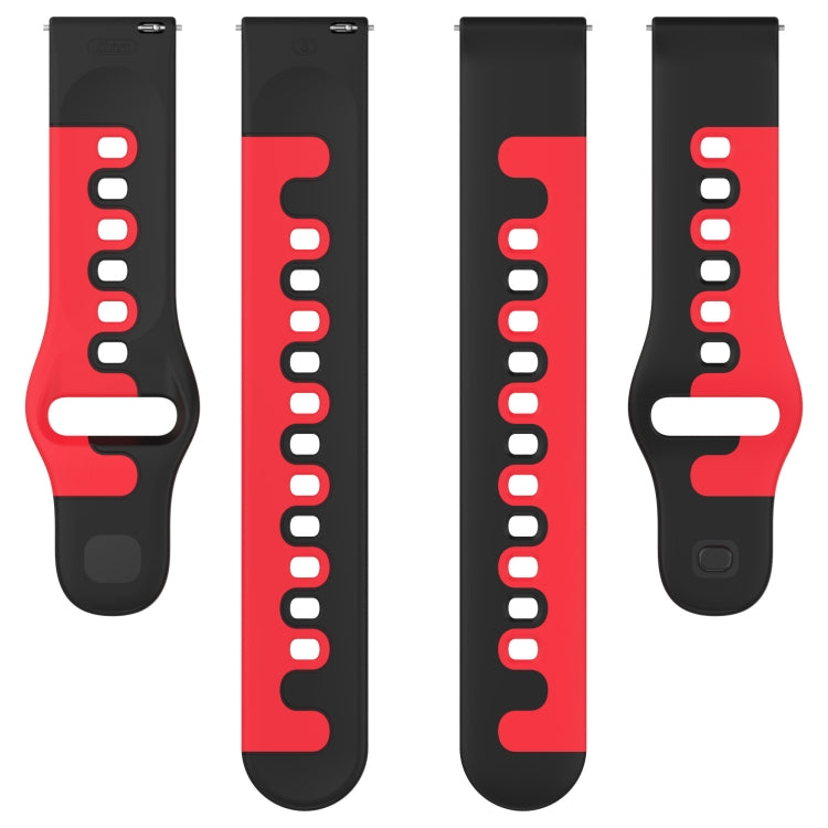 For Garmin Forerunner 265 22mm Double Color Silicone Watch Band(Black+Green) - Watch Bands by PMC TechLife | Online Shopping South Africa | PMC TechLife | Buy Now Pay Later Mobicred