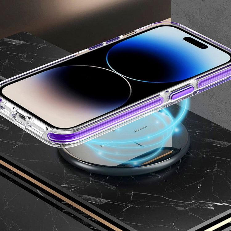 For iPhone 14 Dual-color MagSafe TPU Hybrid Clear PC Shockproof Phone Case(White) - iPhone 14 Cases by PMC TechLife | Online Shopping South Africa | PMC TechLife